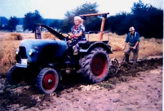 Tracktor beim Pflügen